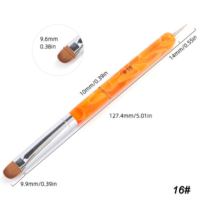 Kolinsky French Nail Art Kist Dual End Nail Art Dotting Pen Akrilni crtež Rhinestone Gel Painting Alat za manikuru za početnike