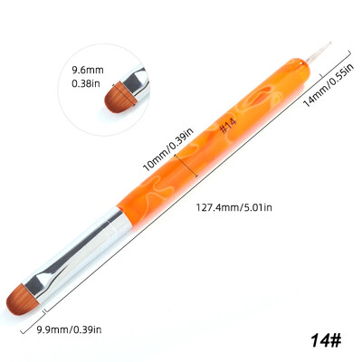 Kolinsky French Nail Art Kist Dual End Nail Art Dotting Pen Akrilni crtež Rhinestone Gel Painting Alat za manikuru za početnike