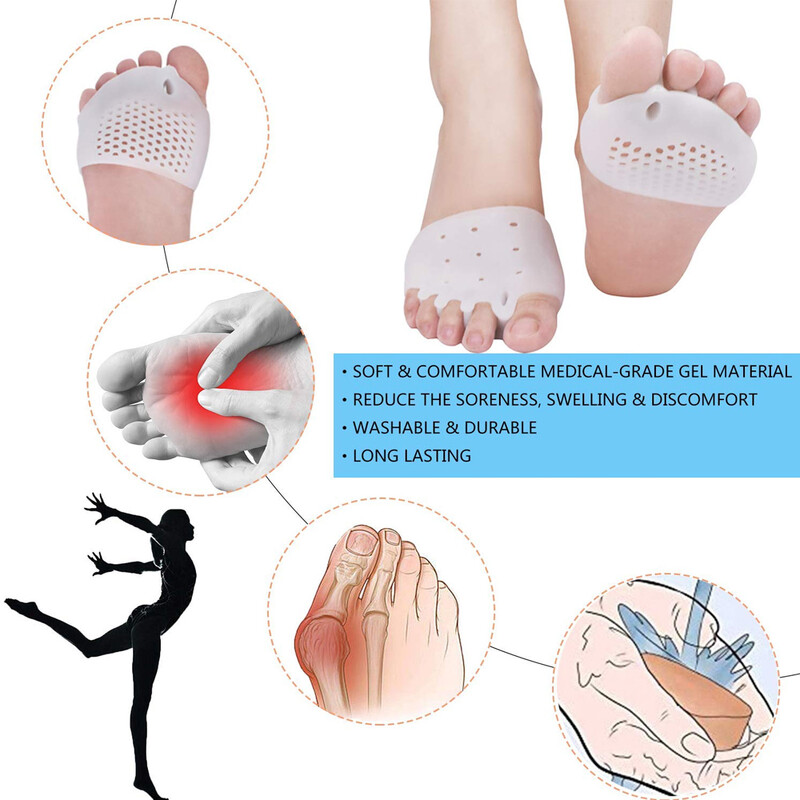 Tcare Foot Care Brace Support gél lábpárnák, természetesen korrigálja a lábujjakat lábujjleválasztókkal. Nagyszerű választás az unisex bütykök elleni küzdelemhez