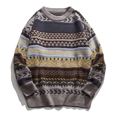 Vintage Γυναικεία Πουλόβερ Χειμερινά Ριγέ Κορεάτικο στυλ Χαλαρά πουλόβερ Ρετρό Casual Πλεκτά Casual Loose Πουλόβερ Πουλόβερ