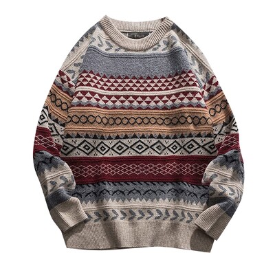 Vintage Γυναικεία Πουλόβερ Χειμερινά Ριγέ Κορεάτικο στυλ Χαλαρά πουλόβερ Ρετρό Casual Πλεκτά Casual Loose Πουλόβερ Πουλόβερ