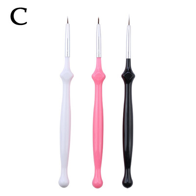 3 τμχ Πινέλο νυχιών Ακρυλικό στυλό ζωγραφικής γαλλικής λωρίδας Επαγγελματικές γραμμές νυχιών ρίγες βούρτσες UV Polish Εργαλεία μανικιούρ