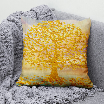 Jastučnica sa zlatnim zelenim otiskom, kauč za automobil, kućni dekor, moderna ukrasna navlaka za jastuk od listova ginka