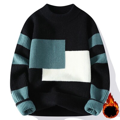 Ανδρικά χειμωνιάτικα πλεκτά πουλόβερ Fleece Ζεστά πουλόβερ καλής ποιότητας Ανδρικά ρούχα Φαρδιά πουλόβερ για άνδρες 4XL Ανδρικά ρούχα