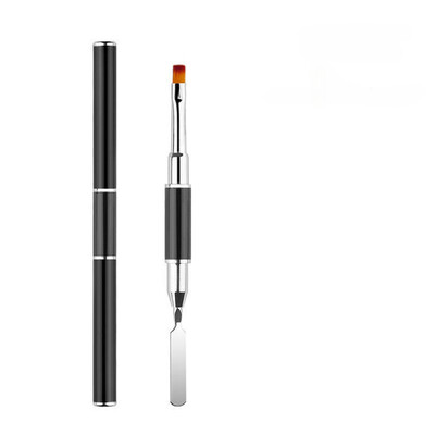 Dual Ended UV Gel Brush Picker 2 ΣΕ 1 Design Βούρτσα νυχιών και σπάτουλα από ανοξείδωτο ατσάλι βούρτσα νυχιών για επέκταση νυχιών