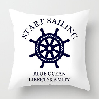 Nordic Dark Blue Nautical Collection Μαξιλαροθήκη Σπίτι Διακόσμηση Καναπέ Διακοσμητικό Κάλυμμα μαξιλαριού