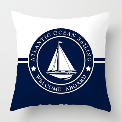 Față de pernă Nordic Albastru închis Nautic Collection Home Decor Decorat canapea Husă de pernă