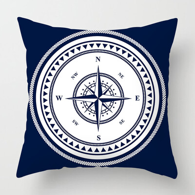 Față de pernă Nordic Albastru închis Nautic Collection Home Decor Decorat canapea Husă de pernă