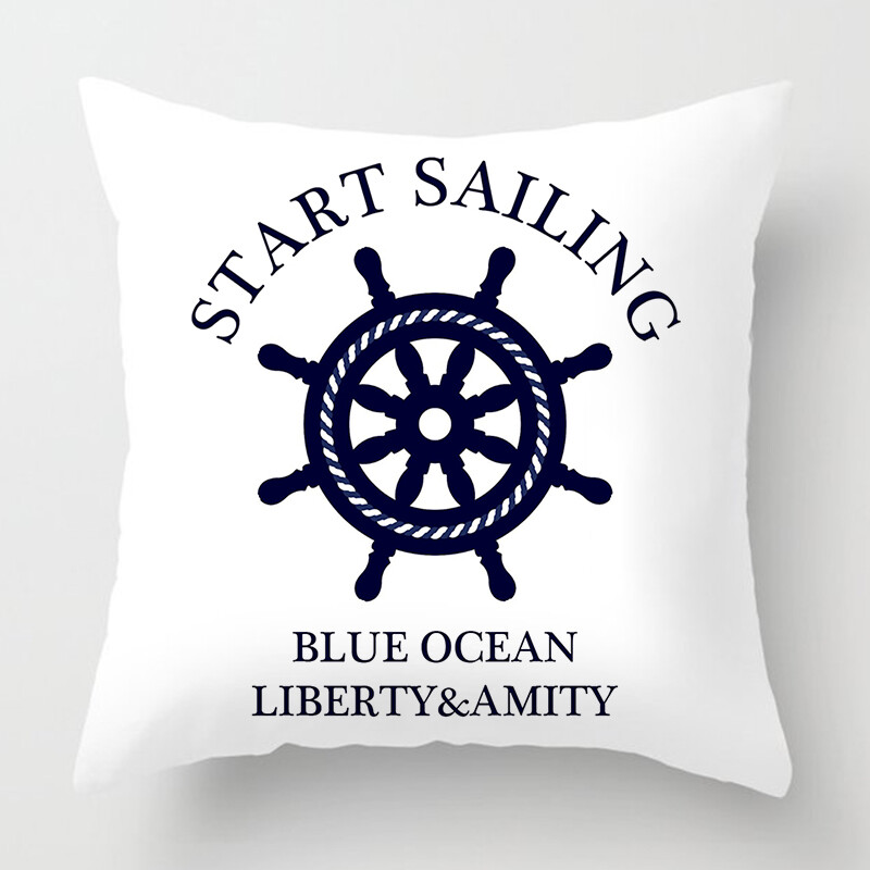 Față de pernă Nordic Albastru închis Nautic Collection Home Decor Decorat canapea Husă de pernă