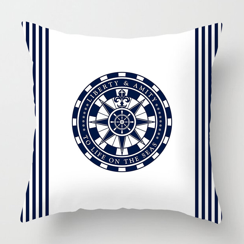 Față de pernă Nordic Albastru închis Nautic Collection Home Decor Decorat canapea Husă de pernă