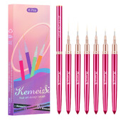 Ljubičasta mramorna akrilna četka za nokte 100% Kolinsky Hair Oval Pinched Prilagođena kutija četke za nokte Različite veličine za akrilni puder