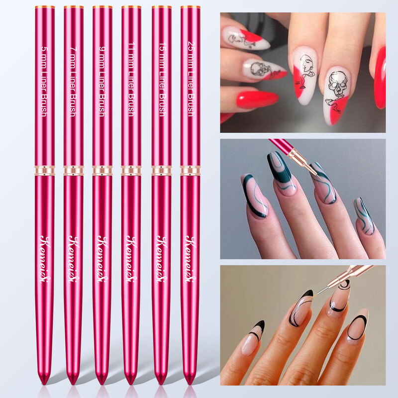 Ljubičasta mramorna akrilna četka za nokte 100% Kolinsky Hair Oval Pinched Prilagođena kutija četke za nokte Različite veličine za akrilni puder