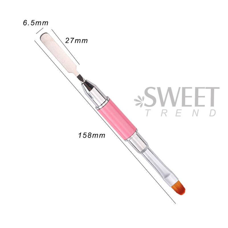 Βούρτσα με διπλό άκρο Poly Gel για νύχια Ακρυλικό Extension Gel UV Pen Palette Painting Pen Remover Spatula Stick Manicure Nail Art Tools