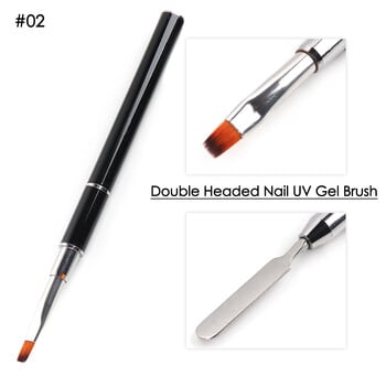 Ακρυλικό πινέλο νυχιών Σπάτουλα UV Gel Polish Extension Builder Stick Drawing Painting Pen Nail Art Brushes for Manicure Tools TR1841