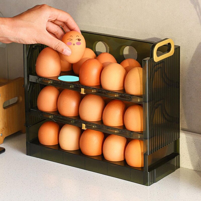Hladnjak Kutija za pohranu jaja Dvoslojni držač stalka za jaja Spremnik za košaru za jaja Organizator Kuhinjski spremnik velikog kapaciteta
