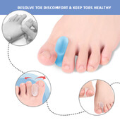 1 Pair Overlapping Toe Splitter Gel Separators Corrector Straightener Μαλακό προστατευτικό σιλικόνης Spacer Foot Care Tool Pedicure