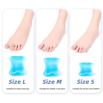 1 Pair Overlapping Toe Splitter Gel Separators Corrector Straightener Μαλακό προστατευτικό σιλικόνης Spacer Foot Care Tool Pedicure