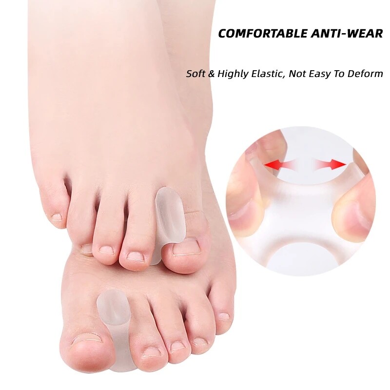 1 Pair Overlapping Toe Splitter Gel Separators Corrector Straightener Μαλακό προστατευτικό σιλικόνης Spacer Foot Care Tool Pedicure