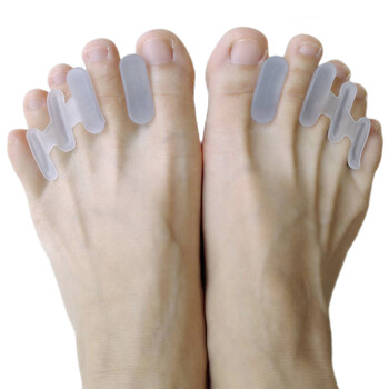 2 части = 1 чифт Hammer Toe Splitter Hallux Valgus Гел стелка Силиконови сепаратори Корекция Припокриване Ортопедична грижа за краката