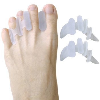 2 части = 1 чифт Hammer Toe Splitter Hallux Valgus Гел стелка Силиконови сепаратори Корекция Припокриване Ортопедична грижа за краката