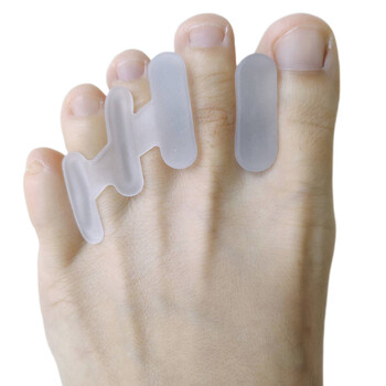 2 части = 1 чифт Hammer Toe Splitter Hallux Valgus Гел стелка Силиконови сепаратори Корекция Припокриване Ортопедична грижа за краката