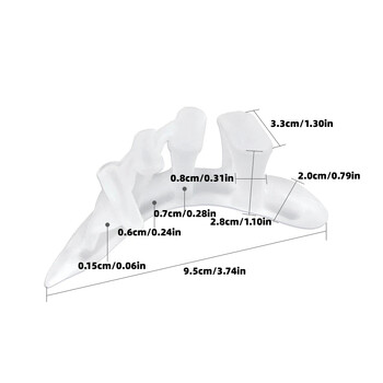 2 части = 1 чифт Hammer Toe Splitter Hallux Valgus Гел стелка Силиконови сепаратори Корекция Припокриване Ортопедична грижа за краката