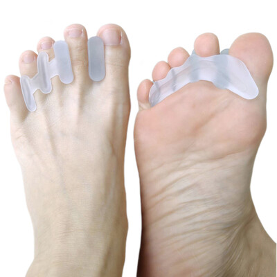 2 части = 1 чифт Hammer Toe Splitter Hallux Valgus Гел стелка Силиконови сепаратори Корекция Припокриване Ортопедична грижа за краката