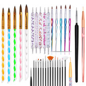 15 τμχ/Σετ βούρτσα νυχιών για μανικιούρ Gel brush For Nail Art Βούρτσα νυχιών Acrylic Gel Brush Liquid Powder Carving Σετ μακιγιάζ