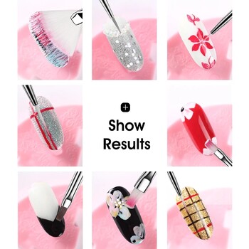 15 τμχ/Σετ βούρτσα νυχιών για μανικιούρ Gel brush For Nail Art Βούρτσα νυχιών Acrylic Gel Brush Liquid Powder Carving Σετ μακιγιάζ