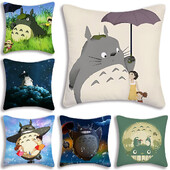Anime T-TotoroS Kawaii Καλύμματα μαξιλαριών Cartoon Καναπές Διακοσμητικό Σπίτι Εκτύπωση διπλής όψης Κοντό βελούδινο χαριτωμένο κάλυμμα μαξιλαριού
