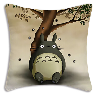 Anime T-TotoroS Kawaii Καλύμματα μαξιλαριών Cartoon Καναπές Διακοσμητικό Σπίτι Εκτύπωση διπλής όψης Κοντό βελούδινο χαριτωμένο κάλυμμα μαξιλαριού