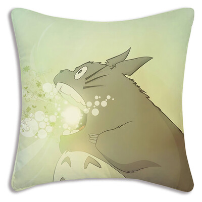 Anime T-TotoroS Kawaii Καλύμματα μαξιλαριών Cartoon Καναπές Διακοσμητικό Σπίτι Εκτύπωση διπλής όψης Κοντό βελούδινο χαριτωμένο κάλυμμα μαξιλαριού