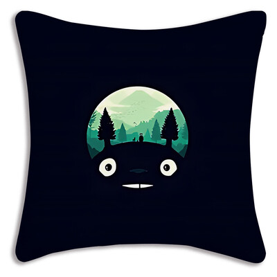 Anime T-TotoroS Kawaii Καλύμματα μαξιλαριών Cartoon Καναπές Διακοσμητικό Σπίτι Εκτύπωση διπλής όψης Κοντό βελούδινο χαριτωμένο κάλυμμα μαξιλαριού