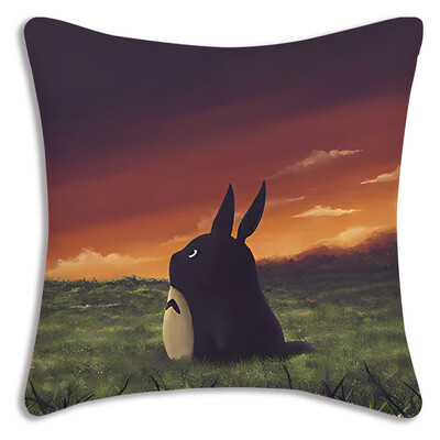 Anime T-TotoroS Kawaii Καλύμματα μαξιλαριών Cartoon Καναπές Διακοσμητικό Σπίτι Εκτύπωση διπλής όψης Κοντό βελούδινο χαριτωμένο κάλυμμα μαξιλαριού