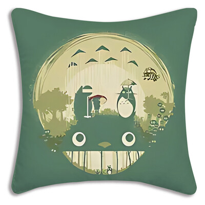 Anime T-TotoroS Kawaii Καλύμματα μαξιλαριών Cartoon Καναπές Διακοσμητικό Σπίτι Εκτύπωση διπλής όψης Κοντό βελούδινο χαριτωμένο κάλυμμα μαξιλαριού