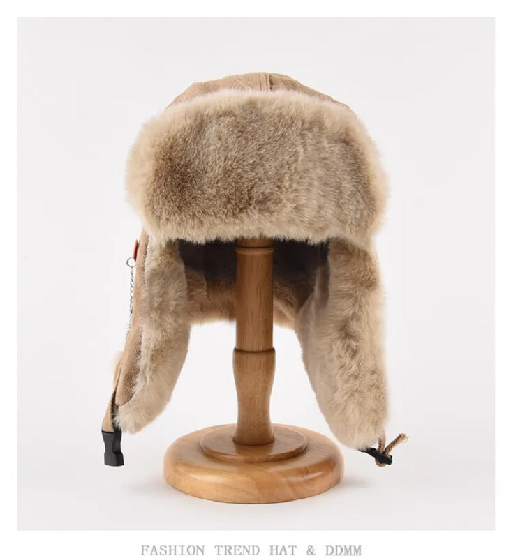 Bomber Kepurė Vyrai Moterys Stora Šilta Rusiška Ušanka Kailinė Skrybėlė Madinga Vyriška Moteriška Žieminė ausinė Pilotinė kepurė Vandeniui atspari slidinėjimo kepuraitė