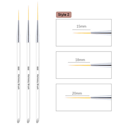 3бр. Прозрачна четка за нокти с френски ивици 3D накрайници Маникюр Изключително тънка линия Четки за писалка за рисуване Рисуване Инструменти за ноктопластика