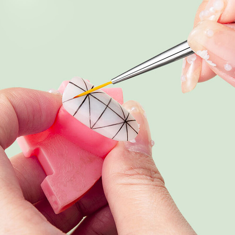 3бр. Прозрачна четка за нокти с френски ивици 3D накрайници Маникюр Изключително тънка линия Четки за писалка за рисуване Рисуване Инструменти за ноктопластика