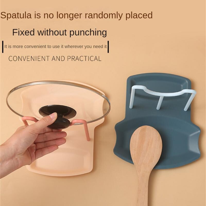 Daugiafunkcis virtuvės keptuvės puodo dangčio laikiklis Stovas Puodo dangčio stovas Šaukštas Puodo dangtis Mentele Šaukštas Sandėliavimo lentynos priedai