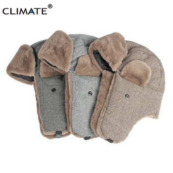 ΚΛΙΜΑ Keep Warm Καπέλο Bomber Αντιανεμικό καπέλο Ushanka Winter Ear Face Protect Καπέλα Ρώσου πιλότου Γούνινα καπέλα σκι ζεστά καπέλα για το χειμώνα