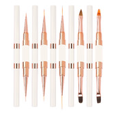 5 tk Kahe otsaga Nail Art Stripes Lines Liner DIY Painting Pintsel Vedel pulber Akrüül UV GEL pikenduste ehitaja Prantsuse joonistuspliiats