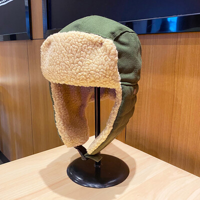 Καπέλο Bomber Ανδρικά Γυναικεία Χοντρό Ζεστό Ρωσικό Καπέλο Ushanka Γούνινο Καπέλο Μόδα Αρσενικό Γυναικείο χειμερινό καπέλο Μαύρο γκρι Earflap Ρωσικό καπέλο σκι