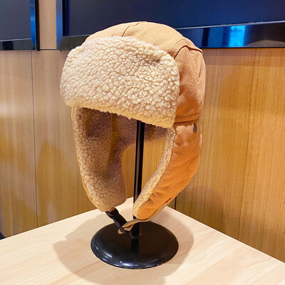 Καπέλο Bomber Ανδρικά Γυναικεία Χοντρό Ζεστό Ρωσικό Καπέλο Ushanka Γούνινο Καπέλο Μόδα Αρσενικό Γυναικείο χειμερινό καπέλο Μαύρο γκρι Earflap Ρωσικό καπέλο σκι