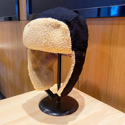 Καπέλο Bomber Ανδρικά Γυναικεία Χοντρό Ζεστό Ρωσικό Καπέλο Ushanka Γούνινο Καπέλο Μόδα Αρσενικό Γυναικείο χειμερινό καπέλο Μαύρο γκρι Earflap Ρωσικό καπέλο σκι