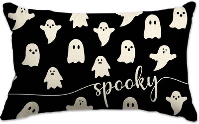 Καλύμματα μαξιλαριού Happy Halloween 20x12 ιντσών Ορθογώνιο κάλυμμα μαξιλαριού Halloween Throw Θήκη μαξιλαριού Halloween Ghost για καναπέ κρεβατιού Home