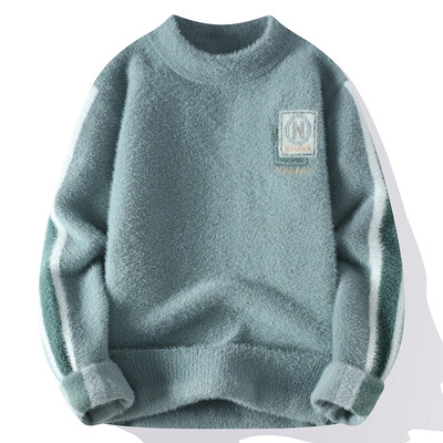 2024 Φθινόπωρο και Χειμώνας Νέα τάση μόδας Plus Fleece Παχύ ζεστό πλεκτό Ανδρικό casual χαλαρό άνετο πουλόβερ μεγάλου μεγέθους