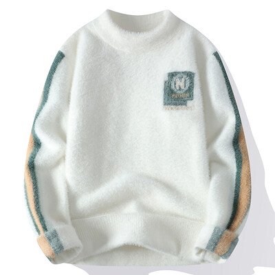 2024 Φθινόπωρο και Χειμώνας Νέα τάση μόδας Plus Fleece Παχύ ζεστό πλεκτό Ανδρικό casual χαλαρό άνετο πουλόβερ μεγάλου μεγέθους