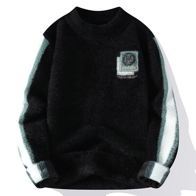 2024 Φθινόπωρο και Χειμώνας Νέα τάση μόδας Plus Fleece Παχύ ζεστό πλεκτό Ανδρικό casual χαλαρό άνετο πουλόβερ μεγάλου μεγέθους