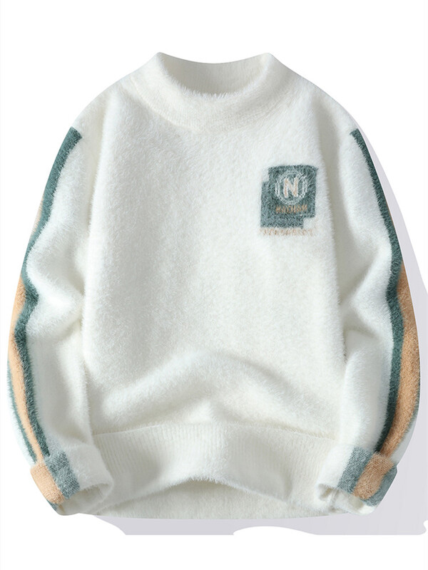 2024 Φθινόπωρο και Χειμώνας Νέα τάση μόδας Plus Fleece Παχύ ζεστό πλεκτό Ανδρικό casual χαλαρό άνετο πουλόβερ μεγάλου μεγέθους