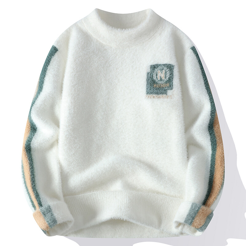 2024 Φθινόπωρο και Χειμώνας Νέα τάση μόδας Plus Fleece Παχύ ζεστό πλεκτό Ανδρικό casual χαλαρό άνετο πουλόβερ μεγάλου μεγέθους